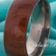 Wood Titanium Wedding Band,Wood InlayTitanium,8mm,Mens Titanium Ring,Domed,Titanium Anniversary Ring,HandmadeTitanium Band,Custom Engraving