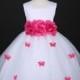 White Fuchsia butterfly petal baby Infant easter party wedding flower girl dress 6M 12m 18m 2 4 6 8 10 F14WH