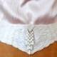 Antique edwardian cream color bridal wedding belt/sash ruched satin mother of pearls pendant
