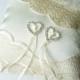 Ivory ring pillow Wedding ring pillow Pillow with hearts Wedding accessory