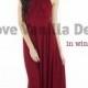 Bridesmaid Dress Infinity Dress Wine Red Floor Length Maxi Wrap Convertible Dress Wedding Dress