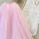 Cassie Tulle Skirt in Blush Pink, 7-Layers Very Pale Baby Pink Puffy Princess Tutu, Knee-Length Tutu - Length 23.5"
