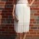 SALE Coty - Ivory Tulle Skirt, Soft Tulle Skirt, Tulle Underskirt, Tea Length Tulle Skirt, Tulle Slip, Adult Tulle Skirt, Non-Puffy Tulle Sk
