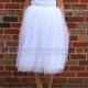 Claire - Snow White Tulle Skirt, Bridal Tulle Skirt, Adult Tutu, Soft Tulle Skirt, Tea Length Tulle Skirt