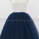 Ciara Navy Blue Tulle Skirt, 7-Layers Puffy Tutu, Dark Blue Swiss Tulle Princess Tutu, Knee Length Midi Tutu