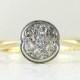 Art Deco Diamond Engagement Ring, Diamond Cluster Ring in Circle Shape, 18 Carat Gold & Platinum, Circa 1920s.