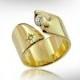 14K Gold Engagement Ring, Diamond Wedding Ring, Unique Handmade Jewelry FREE SHIPPING