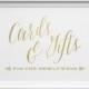 Wedding Signs, Wedding Cards and Gifts Sign, Gift Table Sign, Matte Gold and White Wedding Reception Sign, Script Wedding Card Sign, WS1G