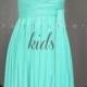 KIDS Turquoise Bridesmaid Convertible Dress Infinity Dress Multiway Dress Wrap Dress Wedding Dress Flower Girl Dress