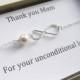 Mother of Bride or Groom Bracelet-Thank You Mom Infinity Bracelet in Sterling Silver-Wedding Special Gift-Jewelry Card Set-Eternity Bracelet