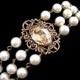 Wedding bracelet, bridal bracelet, Vintage style bracelet, vintage wedding jewelry with Swarovski crystal, Swarovski ivory pearls