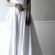 CLEARANCE Pure White Satin Wedding Dress Bridal Gown with Hand Beaded Bling and Embroidery Details, Sample sale 80% off