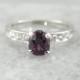 Exceptional Plum Purple Sapphire in Platinum Engagement Ring with Channel Set Diamonds 0VDLWC-P