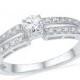 1/4 CT. T.W. Diamond Engagement Ring, Sterling Silver or White Gold Engagement Ring