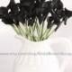 Calla Lily bouquet  black 20pcs latex Real Nature Touch Flowers Bridal Bouquet Wedding Bouquet with Scent  the same as real flower for DIY