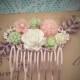 Pink Mint Green Hair Comb Silver Wedding Hair Accessories Floral Bridal Hair Slide Flower Pin Soft Pastel Colors Hair Pin Shabby Chic WR