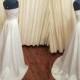 Vintage Sexy Simple Off White Ivory Strapless Wedding Dress Full Floor Length With Train and Crystal Element Beads and Faux Pearls