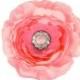 Pink Rhinestone Dog Collar Flower, Collar Attachment: Ruffled Rani in Blush