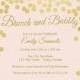 Wedding Shower Invitations, Pink, Gold, Confetti, Champagne, Bridal, Set of 10 Printed Cards, FREE Shipping, BRBUP, Brunch & Bubbly Pink