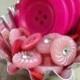 Pretty In Pink Buttons In Miniature Tart Mold