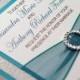 DIY Teal Wedding Quinceañera/Sweet Sixteen Invitation Full of Bling, Sparkle, and Dazzle-Custom & Handmade