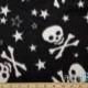 Starry Skulls & Bones White Anti-Pill Polar Fleece Fabric Polyester 13 Oz 58-60"