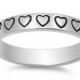4mm Heart Band Solid 925 Sterling Silver Heart Band Ring Wedding Engagement Anniversary Promise Band Mothers day Valentines Love Gift 4-16