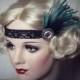 Flapper Headband-Feather Headband-1920's-Gatsby Party- Wedding- Rhinestone with feather Accents