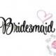Bridesmaid with Heart Machine Embroidery Design