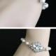 White Pearl Bracelet Bridal Bracelet Swarovski Pearl and Crystals Vintage style Bracelet Wedding Jewelry LEILA
