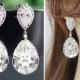 Wedding Jewelry Bridal Earrings Bridesmaid Earrings Dangle Earrings Clear White Swarovski Crystal Tear drop Earrings