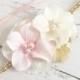 blush ivory cream gold halo style headband-wedding flower girl special occasion-boho style-photography prop 