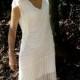 Knit lace white wedding dress flapper 1920's 20's 20ies art deco