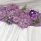 Bridal Sash-Wedding Sash in Lilac, Orchid And Moss With Beaded Embroidery, Bridal Belt, Wedding Dress Sash