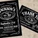 Whiskey Invitation Jack Daniels Inspired Invitations Jack Daniel's Party Invite bachelor 21st 30th 40th 50th any age Birthday thank you card