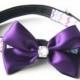 Purple Satin Bow Dog Collar Attachment