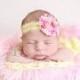 Baby Headband, Pink headband, Yellow baby headband, Flower Headband, Baby Bow, Hair Accessories, Infant headband