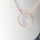 Circle Karma Rose Gold necklace, Infinity, Eternity, Circle, Ring Necklace--dainty, simple, birthday, wedding gifts, bridesmaid gifts
