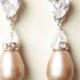 CHAMPAGNE Pearl Bridal Earrings, Modern Vintage STERLING SILVER Bridal Wedding Earrings, Champagne Pearls, Champagne Pearl Earrings