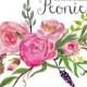 Floral clip art: "PEONY clip art"  hand painted watercolor clip art, digital flowers, peony flowers 70 PNG  files (5196)