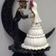 Day Of The DEAD Halloween Wedding Cake Topper Funny Skeleton Bride Groom Top