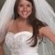 Traditional Bridal Veil White Two Layers 32 Pencil Edge with Plain Cut Blusher 24 Ivory Wedding Head Piece Elbow