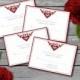 Editable Wedding RSVP Response Card Template -Red Floral - Word Document - DIY - Printable