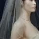 1 Tier Shoulder Flyaway Wedding Bridal Veil  22 inches in length with a Pencil Edge