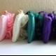 A set of 6 Custom Bridesmaids Clutches/ Fairy Tale Wedding/ Ruffle Wristlets/ Yellow Pink Ivory Green Purple And More
