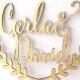 Wedding cake topper, personalized cake topper, rustic cake topper, names cake topper, GOLD or SILVER
