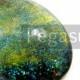 Green Solar Flare OVAL Glass Opal Cabochon (3 Piece)(40x30 cab and more sizes) Flatback Galaxy gem for wedding favor,costume,jewelry making
