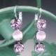 Lavender Rhinestone Earrings Swarovski Violet & Frosted Violet Wedding Jewelry Bridesmaid Earrings