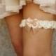 Wedding Garter: Blush Pink & Ivory Bridal Garter - Silk and Lace - Available in Ivory or White - Choose Your Bow Color