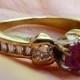 Fine 14k VS Diamond and Ceylon Pink Sappjire engagement ring. Size 6